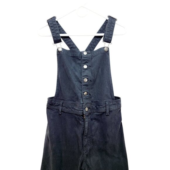 Universal Thread Womens Black Denim Overalls Wide-Leg Size 8 Adjustable Straps - Picture 4 of 8